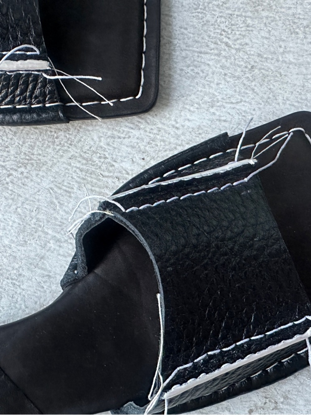 MIISTA FIFI 
Black Tumbled Leather Square-Toe Mules - Picture 3 of 4